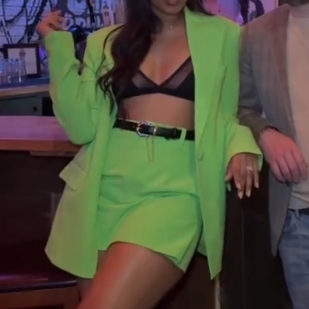 Camila Coelho Lime Green Blazer & Skort Set